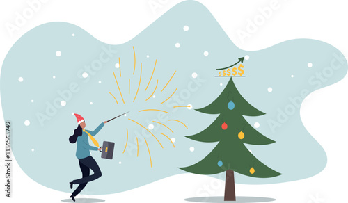 Magic and success during the winter holidays. Business concept.