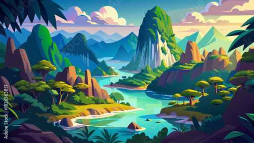 A breathtaking panoramic landscape from Samet Nangshe Viewpoint, showcasing Thailand’s iconic karst formations, tranquil waters, and vibrant tropical foliage. Perfect for travel, nature, and tourism