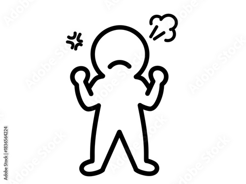 怒る人　イラスト