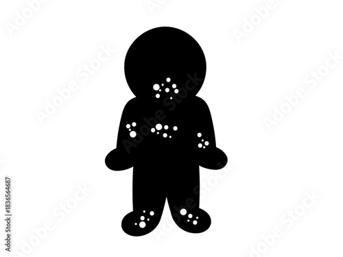 発疹が出た人　イラスト