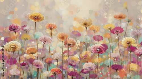 watercolor botanical Gerbera flowers texture template background.Elegant wedding invitation card background . Minimal hand painted Design for wedding or Valentine's Day