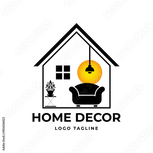 simple room decor, chairs, tables and lights