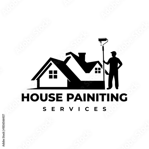 House painting logo design vector template 