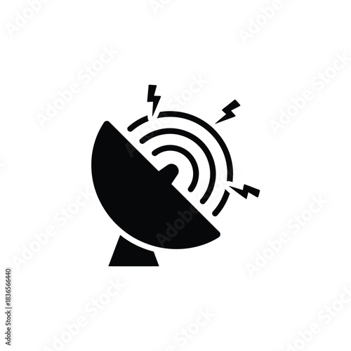 Anomaly Detection Radar Warning Icon. Threat Detection Radar Signal. Minimalist Anomaly Alert System.