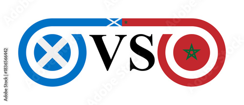 concept between scotland vs morocco. vector illustration isolated on white background