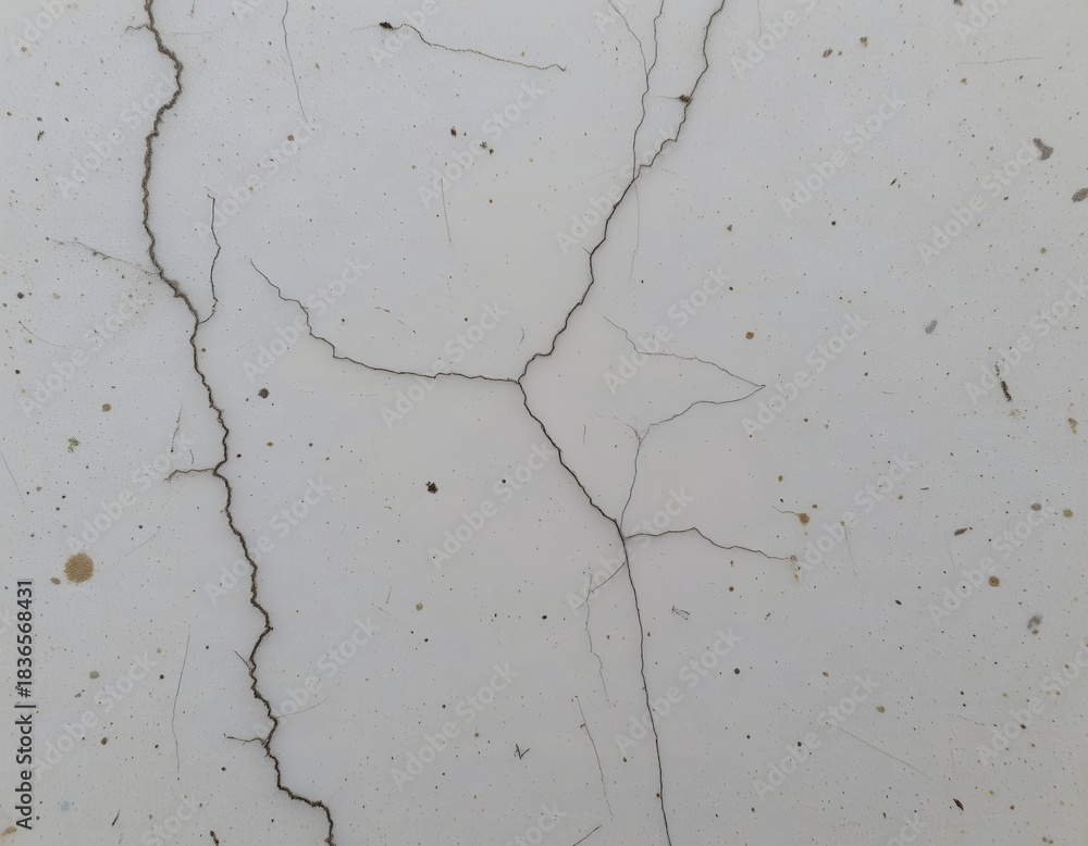 Obraz premium Cracked White Surface with Intricate Fissures Creating an Abstract Pattern in a Minimalist Style