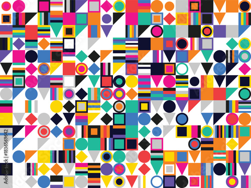 Geometric abstract pattern with colorful shapes modern vector design for backgrounds textiles and creative projects