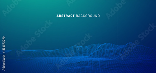 Technology digital speed connect blue green background, cyber nano information, abstract communication, innovation future tech data, internet network connection, Ai big data, line dot illustration