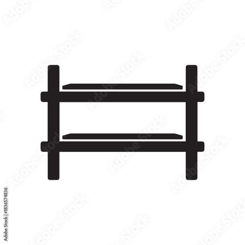 Bunk bed icon silhouette, simple black graphic for accommodation and sleeping