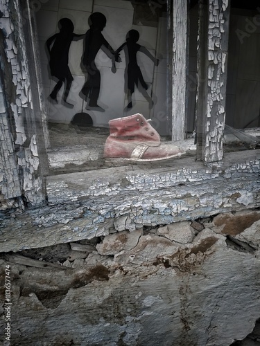Tablou pe pânză Echoes of forgotten memories within abandoned post-disaster industrial silence