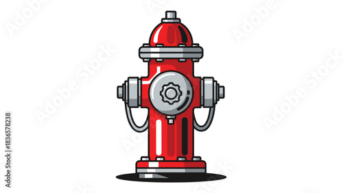 Vibrant red fire hydrant for firefighting and safety, a crucial element of urban protection, ensuring quick access to water