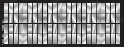 Set of Silver gradient metallic glossy gradients, The texture of a smooth metal surface. Silver gradients. silver gradient illustration. 