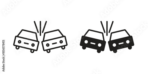 Accident icons collection. Line vector sign, symbol for web and mobile