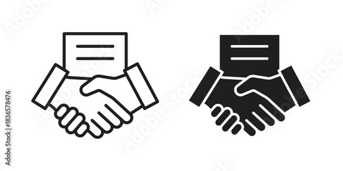 Agreement icons collection. Line vector sign, symbol for web and mobile