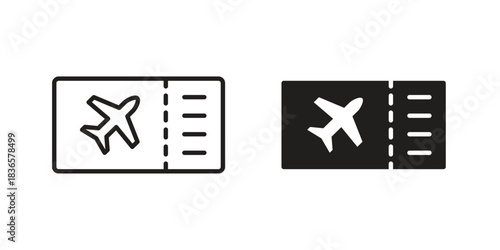 Airline ticket icons collection. Line vector sign, symbol for web and mobile