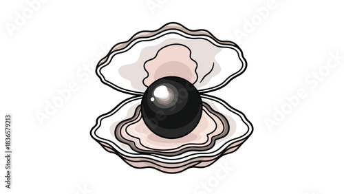 Discover the beauty of a luminous black pearl nestled in a shimmering oyster shell, a symbol of elegance and timeless luxury