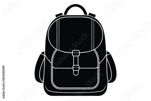 school backpack vector icon silhouette illustratio
