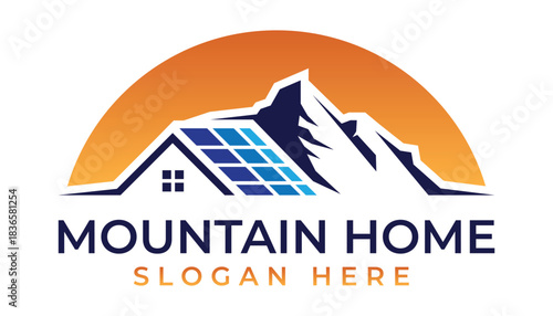 Solar home or Solar energie service logo concept design