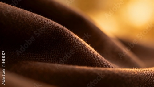 Close-up view of a soft brown fabric with gentle light