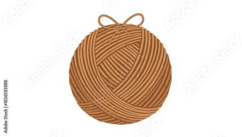 Natural brown twine ball tied with a delicate bow perfect for rustic crafting or cozy DIY projects