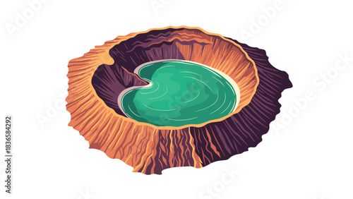 Discover the serene beauty of a volcanic crater lake, perfect for travel blogs or educational content about nature's wonders