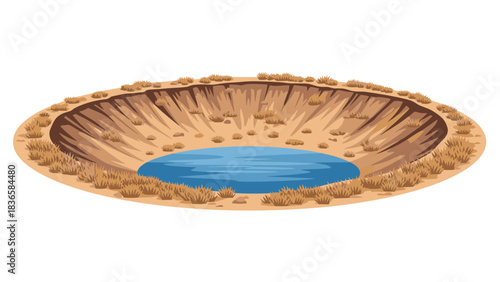 Explore a stunning crater lake landscape showcasing nature's powerful beauty, perfect for travel and adventure inspiration