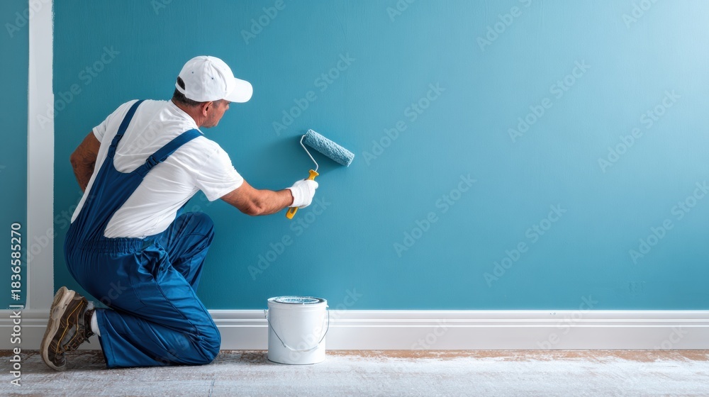 © Anat art - Professional Painter Renovates House Interior Wall During Daytime While Providing Home Improvement Services With Focus on Quality Work