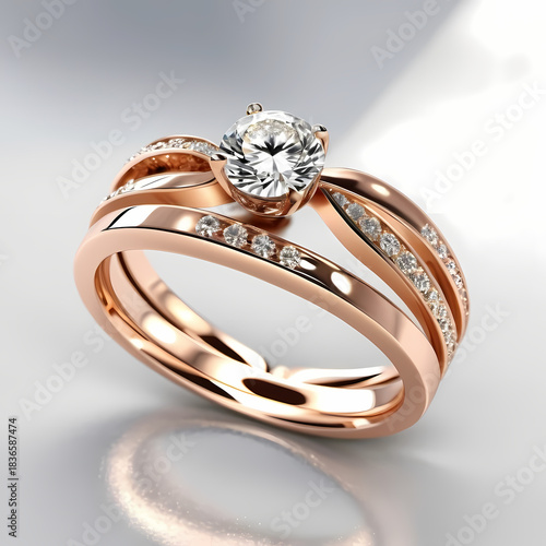 gold ring with diamonds