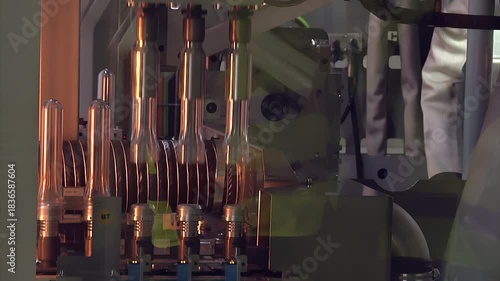 Eco-friendly plastic ampoules at the beginning of the production process