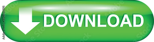 download button for internet website use. Blue Download icon on isolated white background with shadow.