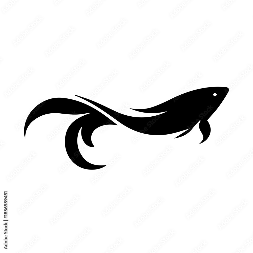 Fototapeta premium fish black and white tattoo
