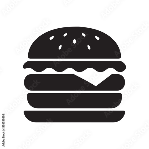 Classic cheeseburger with sesame bun fast food meal icon vector illustration