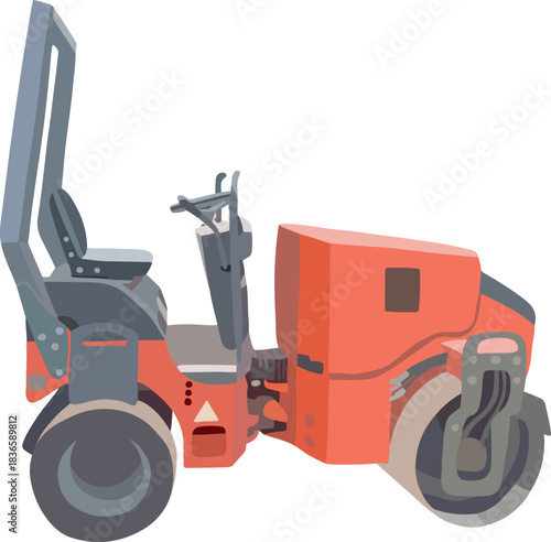 Vector isolated illustration of an asphalt paver.