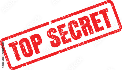 Red top secret stamp with distress effect is visible over transparent background