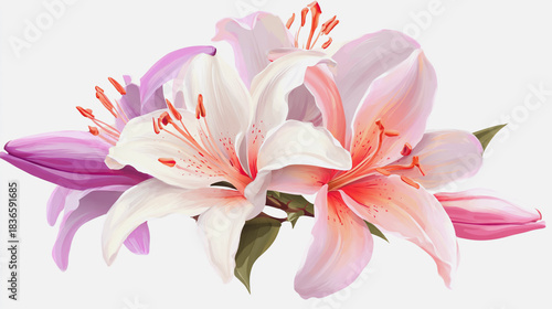watercolor painting of Elegant wedding invitation card background vector. Minimal hand painted watercolor botanical Lilly flowers texture template background. Design for wedding, vip cover, poster,

