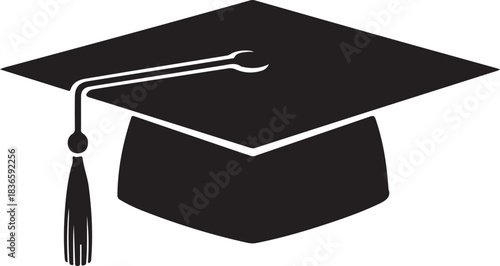 Black graduation cap icon