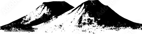 Black and white stencil art of carved dune slopes for design and decor