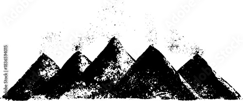 Black and white geometric cantilever silhouette stencil illustration for urban art design