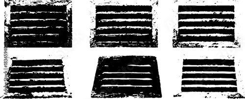 Abstract black and white geometric ventilation stencil design for urban art projects