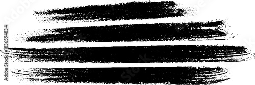 Abstract black and white grunge stencil with horizontal streaks for urban art design