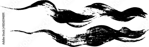 Black and white stencil design of driftin incense smoke for urban art and decoration