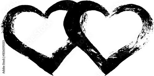 Intertwined heart outline stencil for romantic designs and art projects