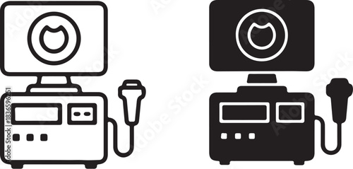 Ultrasound Machine Icons 8p6mnr8p6mnr8p6m illustration on transparent background