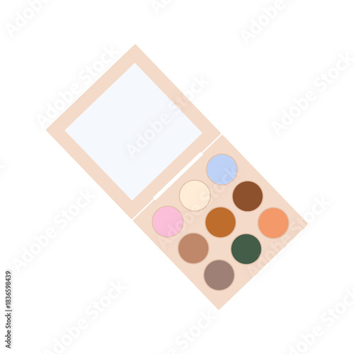 Cosmetic products and beauty care items in soft pastel illustrations