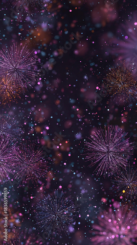 Colorful fireworks display lighting up the night sky