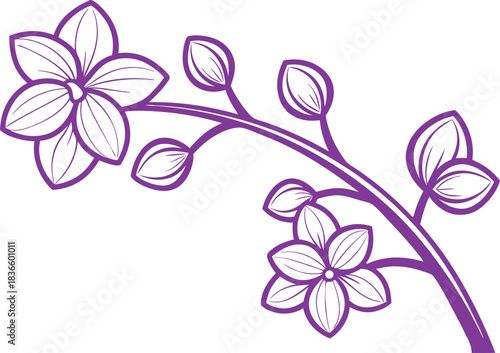 soft abstract floral background with pink and purple Orchid flower pattern