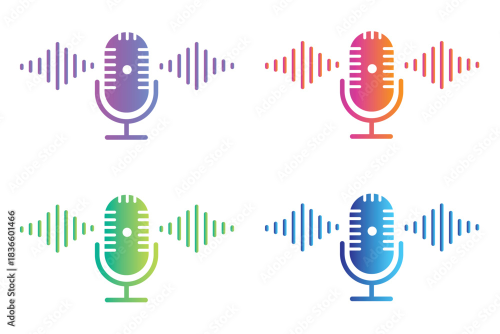 Fototapeta premium Microphone icon for app and web design. Simple element illustration