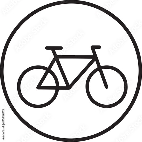 Modern bicycle symbol with clear lines suitable for traffic signs and informational graphics
