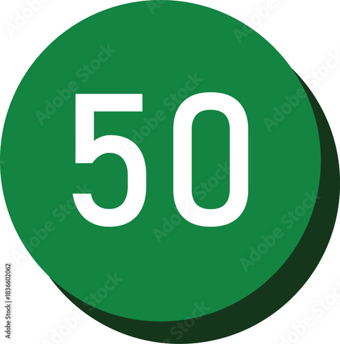 calendar number icon vector round green circle with white text