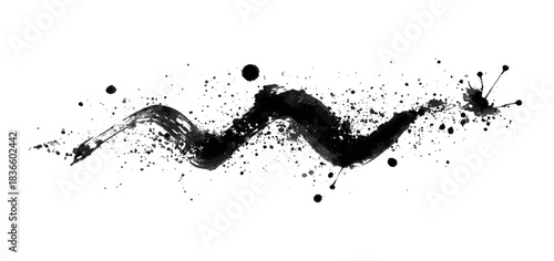 Wallpaper Mural Vector white and black grunge zig zag brushstroke background design. hand draw black zig zag model brush stroke background texture. Torontodigital.ca